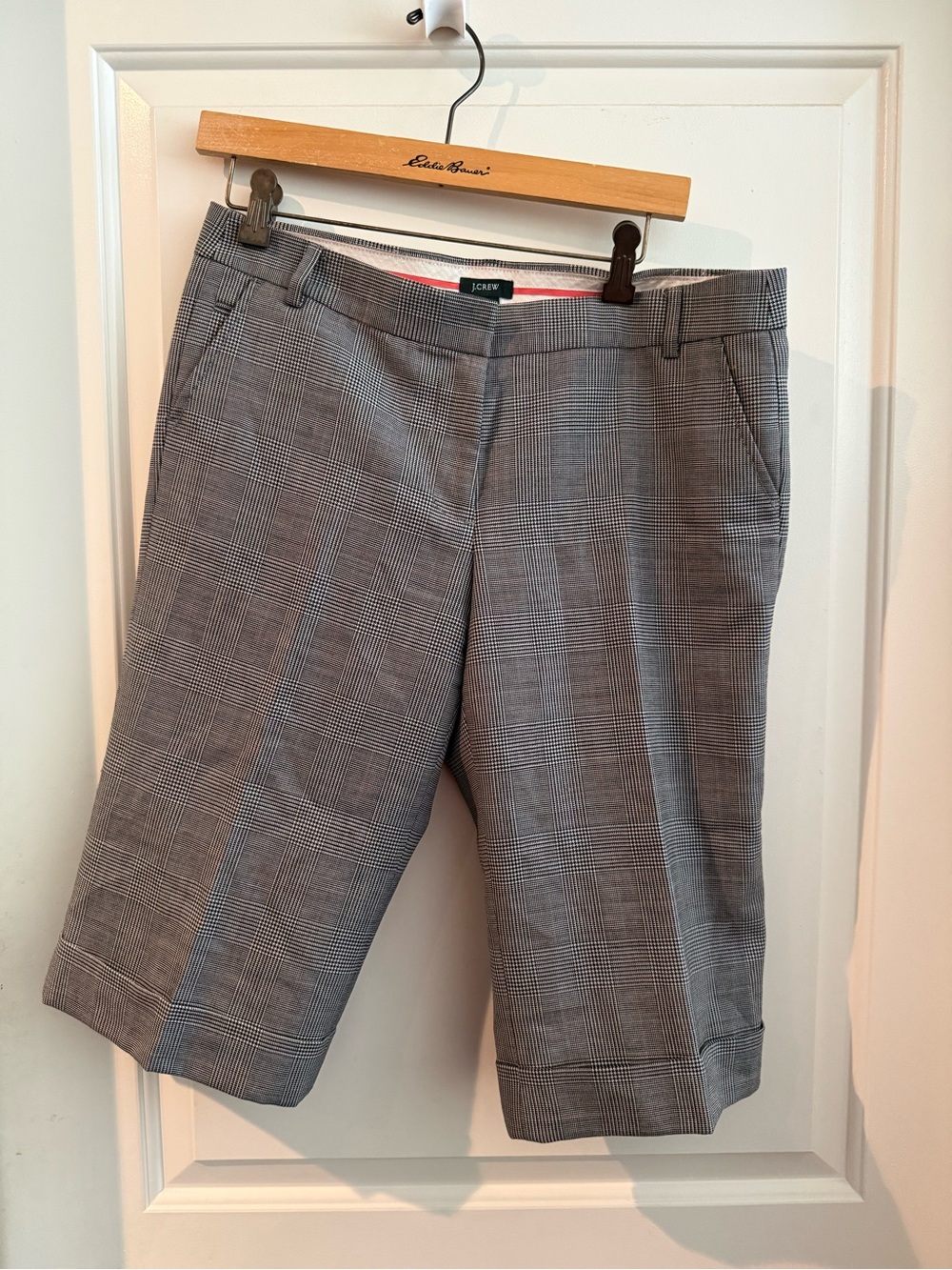 J. Crew Vintage Gray Plaid Bermuda Shorts